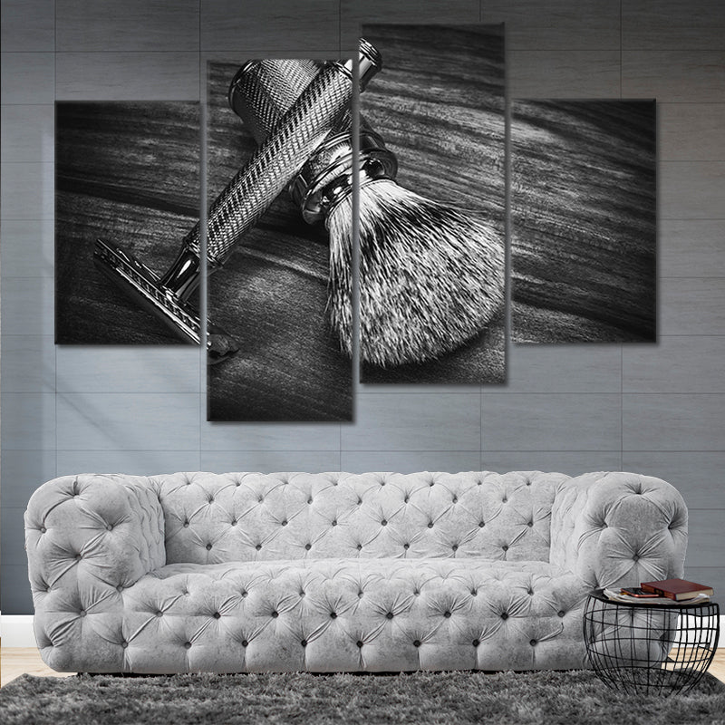 Monochrome Tools For Hair Wall Art Canvas Print-Stunning Canvas Prints