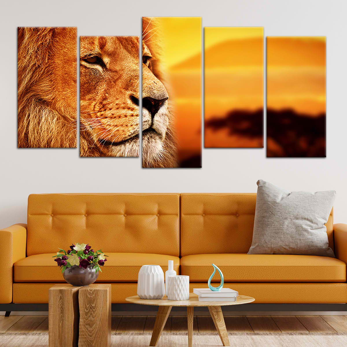 Savanna Lion Portrait Wall Art Canvas-Stunning Canvas Prints