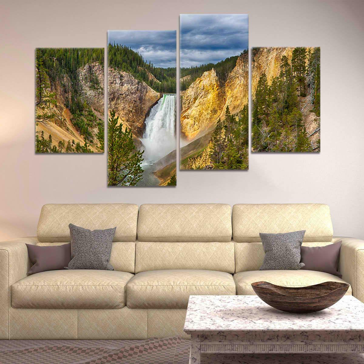 Yellowstone Lower Falls Wall Art Canvas-Stunning Canvas Prints