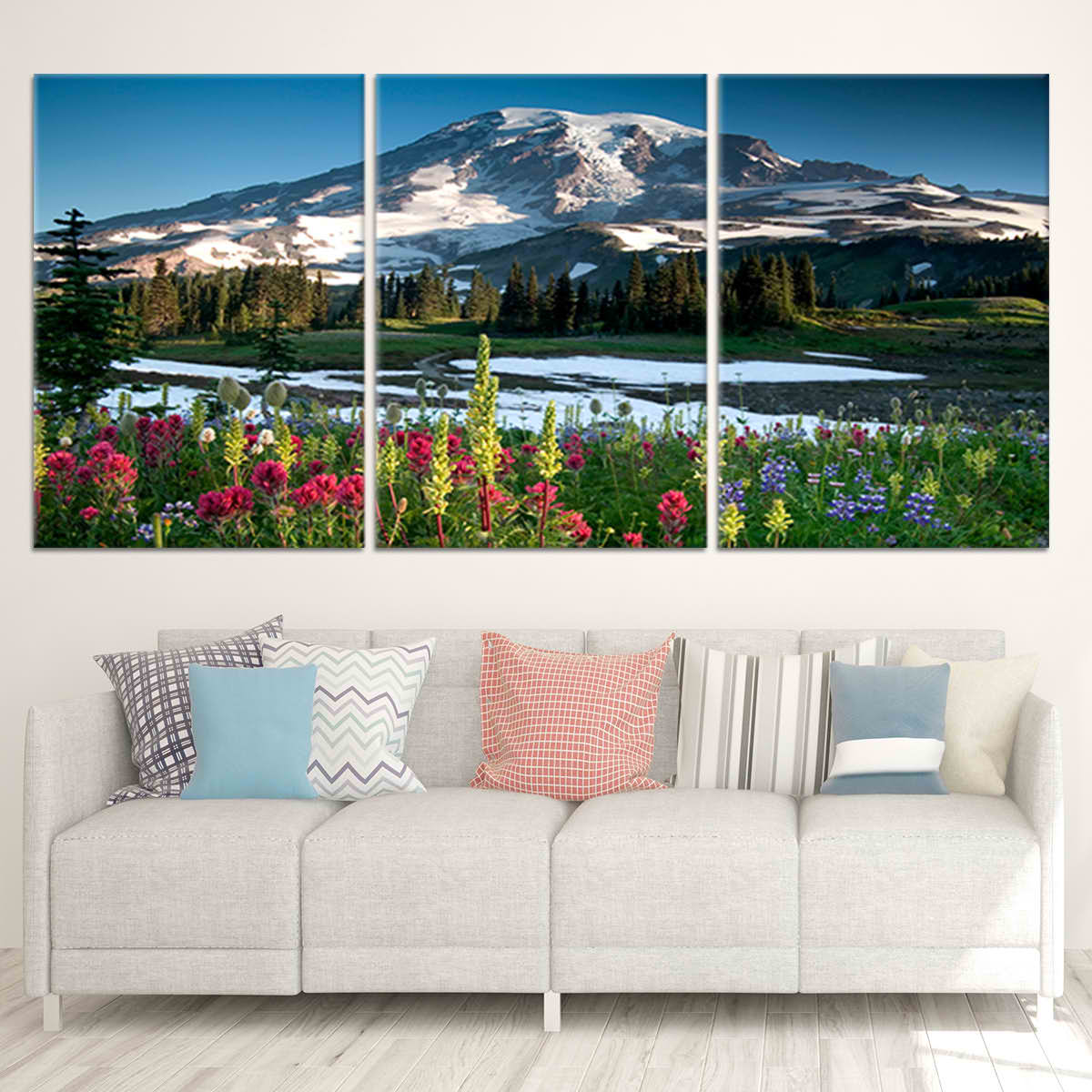 Mount Rainier Wildflowers Wall Art Canvas-Stunning Canvas Prints