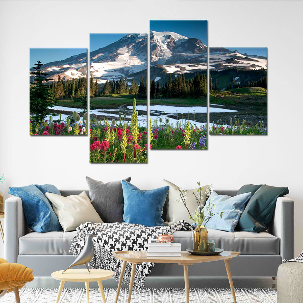 Mount Rainier Wildflowers Wall Art Canvas-Stunning Canvas Prints