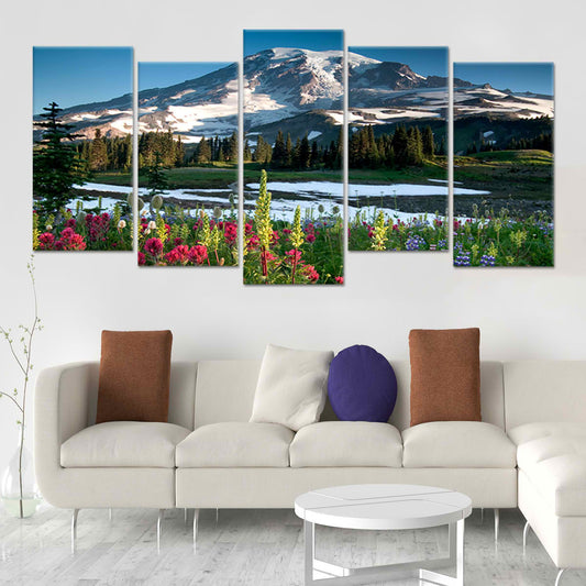 Mount Rainier Wildflowers Wall Art Canvas-Stunning Canvas Prints