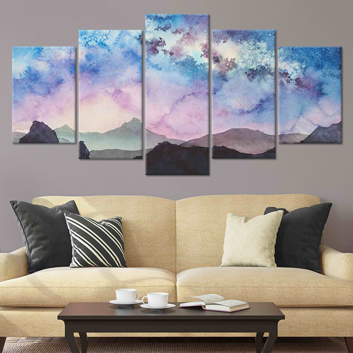 Watercolor Mountain Wall Art Canvas-Stunning Canvas Prints