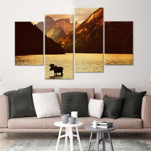 Lake Moose Wall Art Canvas-Stunning Canvas Prints