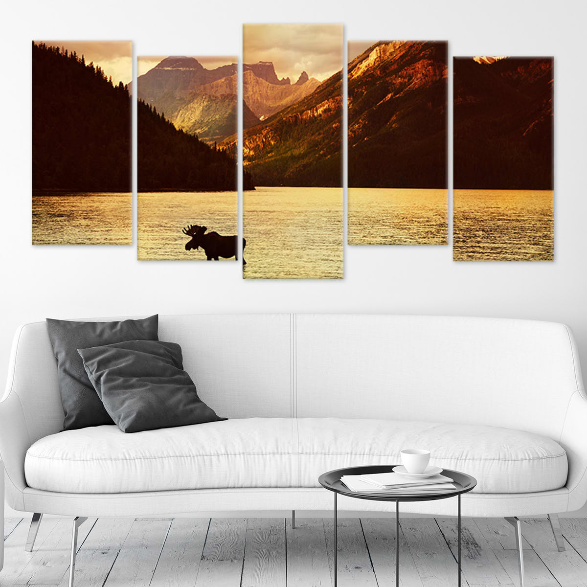 Lake Moose Wall Art Canvas-Stunning Canvas Prints