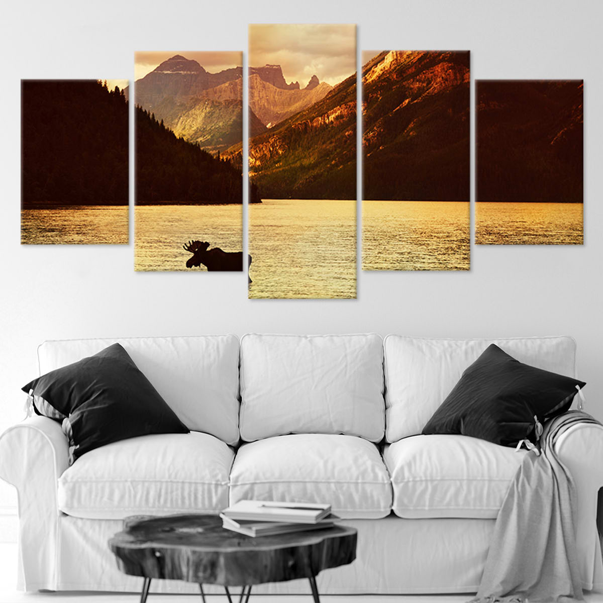 Lake Moose Wall Art Canvas-Stunning Canvas Prints