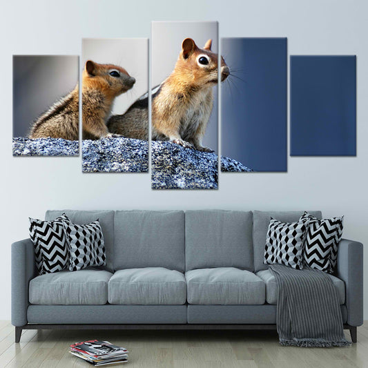 Mother And Baby Squirrel Wall Art Canvas-Stunning Canvas Prints