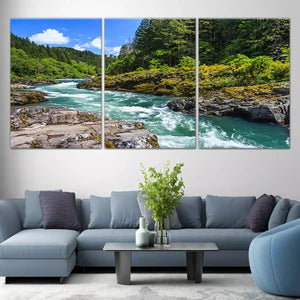 Turquoise Mountain River Wall Art Canvas-Stunning Canvas Prints