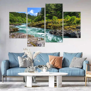 Turquoise Mountain River Wall Art Canvas-Stunning Canvas Prints