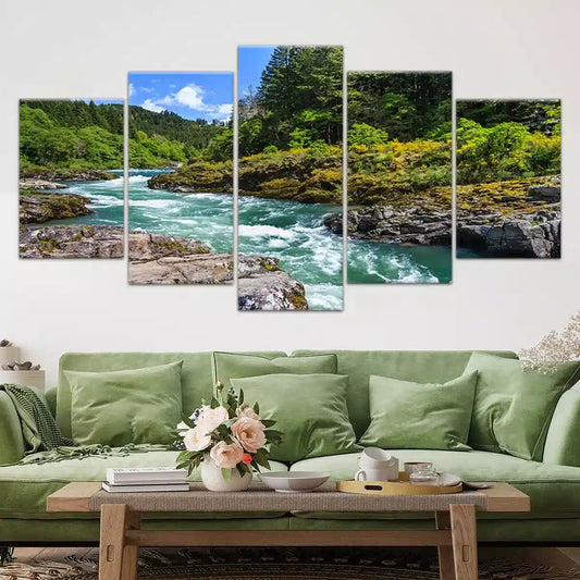 Turquoise Mountain River Wall Art Canvas-Stunning Canvas Prints