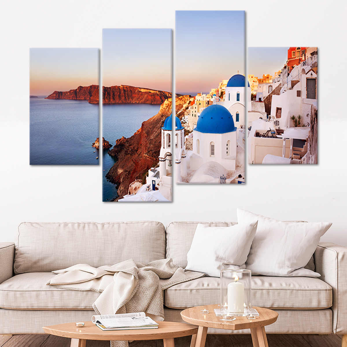 Santorini Skyline Wall Art Canvas-Stunning Canvas Prints