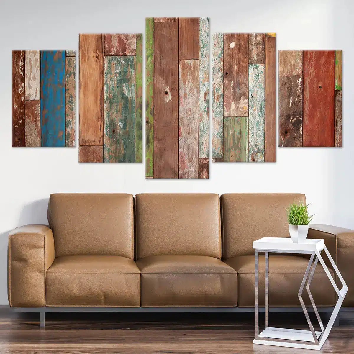 Rustic Wood Mosaic Wall Art Canvas Print-Stunning Canvas Prints