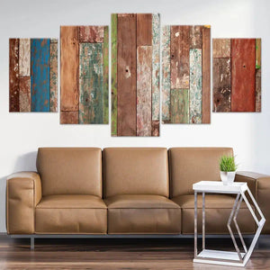 Old Grunge Wood Texture Wall Art Multi Panel Canvas