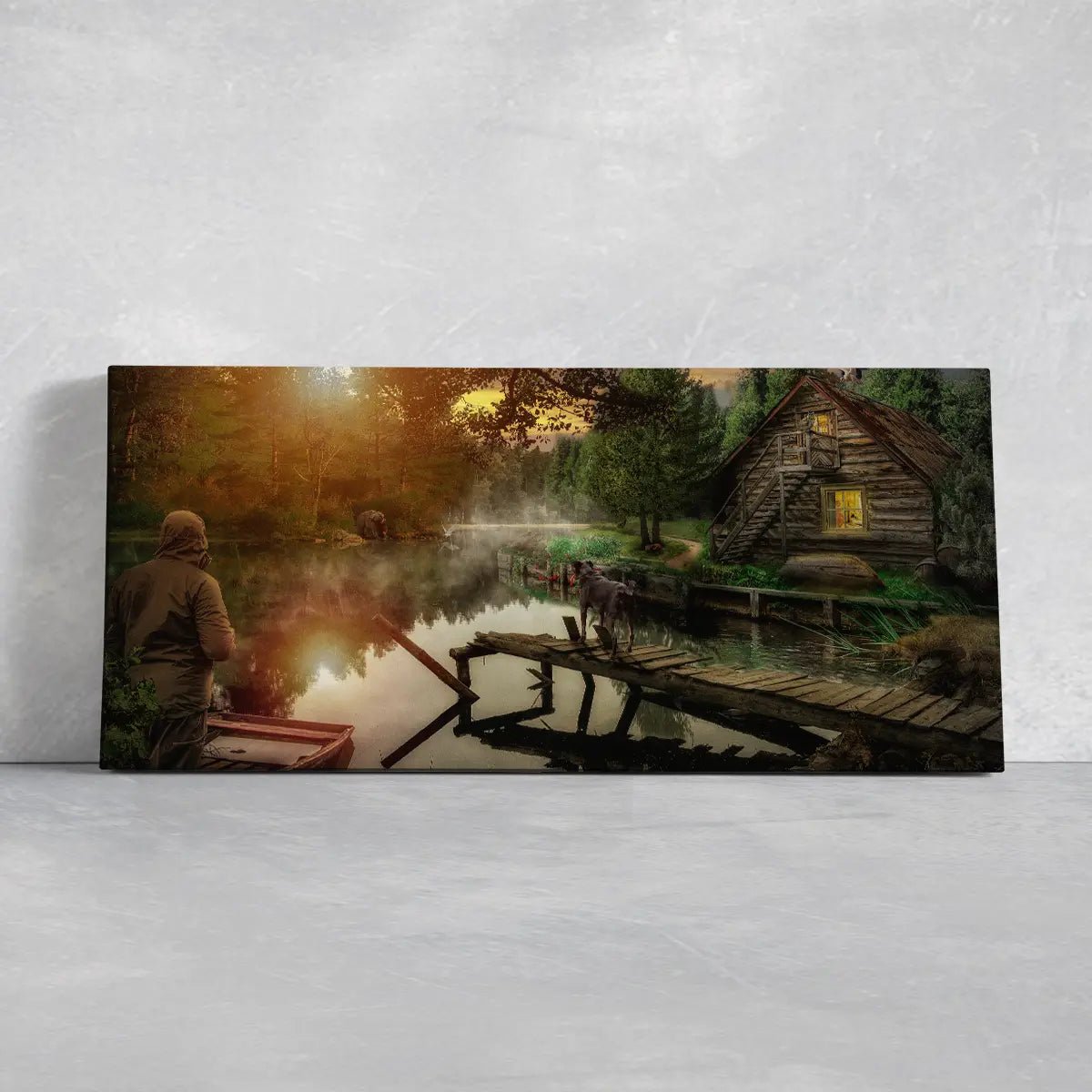 Lakeside Cabin Wall Art Canvas Print-Stunning Canvas Prints