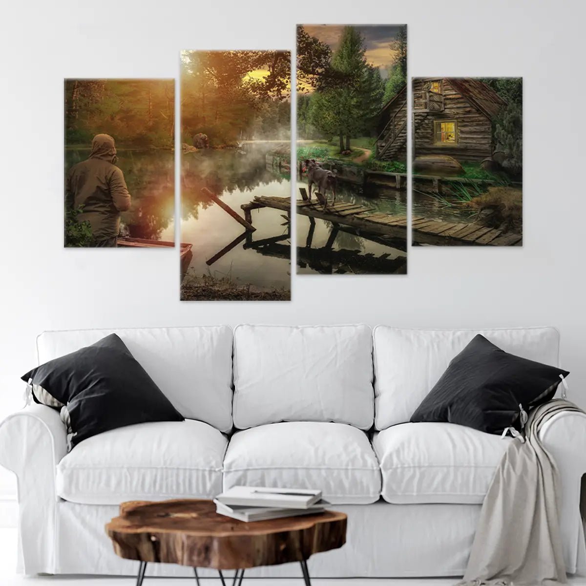 Lakeside Cabin Wall Art Canvas Print-Stunning Canvas Prints