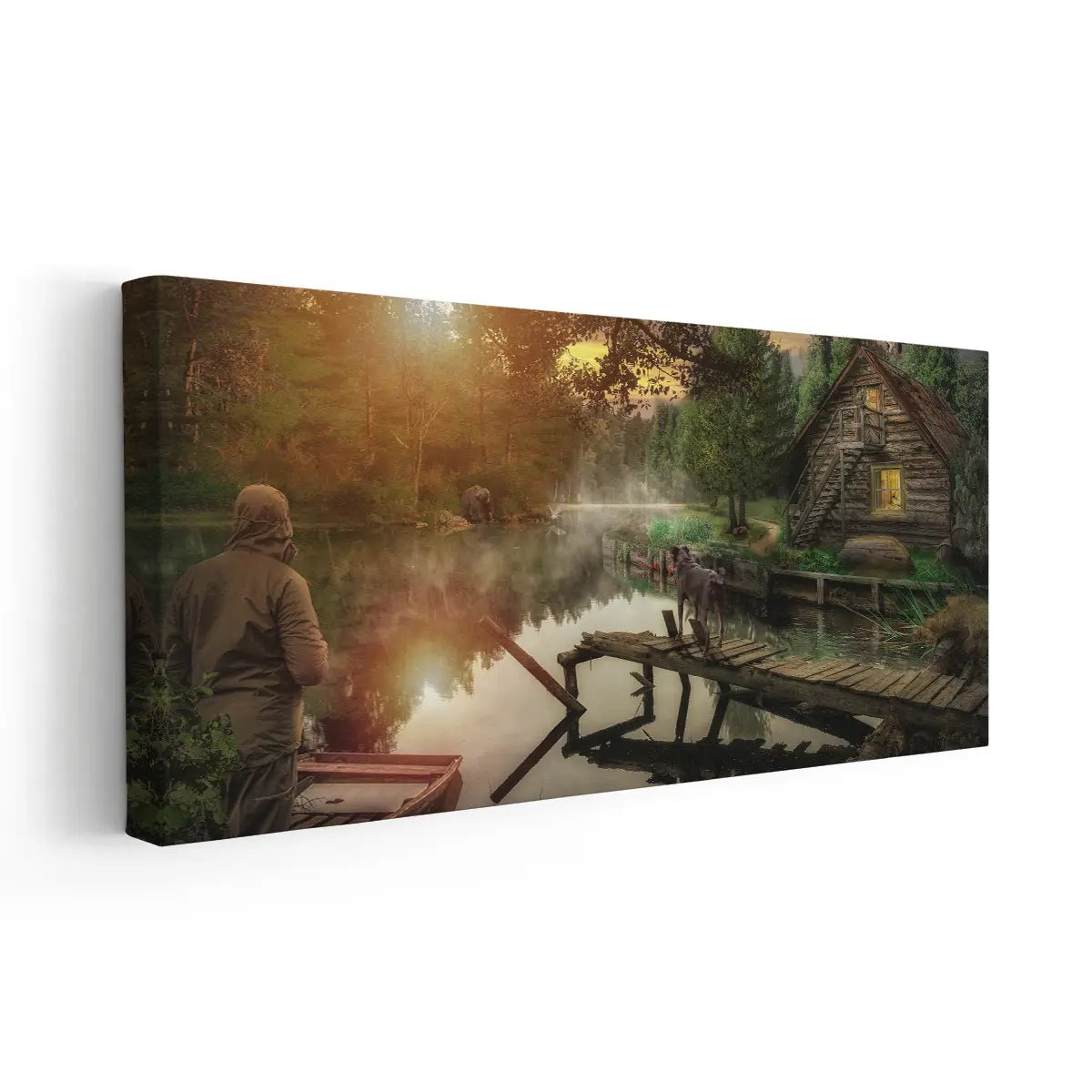 Lakeside Cabin Wall Art Canvas Print-Stunning Canvas Prints