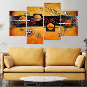 Orange And Black Abstract Wall Art-Stunning Canvas Prints