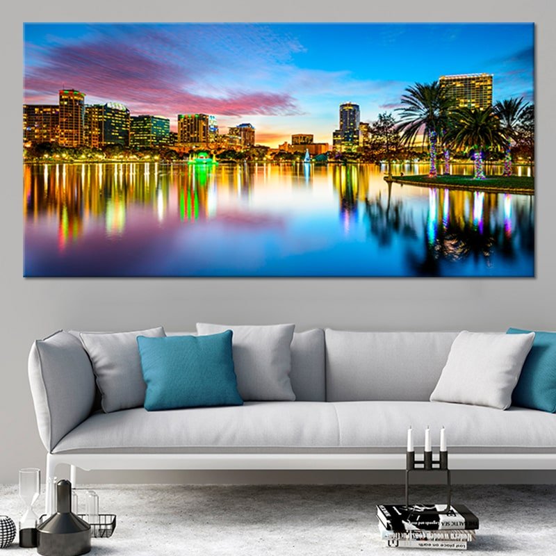 Orlando Florida Skyline Wall Art Canvas-Stunning Canvas Prints