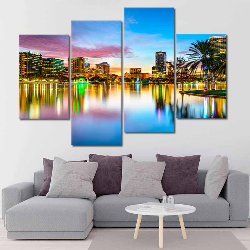 Orlando Florida Skyline Wall Art Canvas-Stunning Canvas Prints