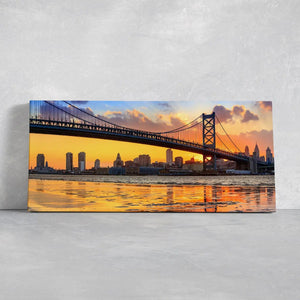 Philadelphia Skyline At Sunset Wall Art Canvas-Stunning Canvas Prints