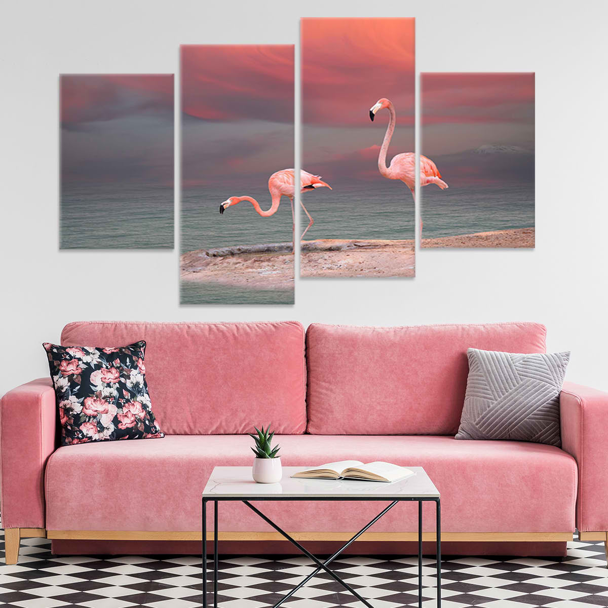 Two Wild Flamingos Wall Art Canvas-Stunning Canvas Prints