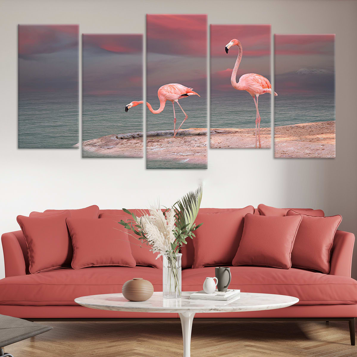 Two Wild Flamingos Wall Art Canvas-Stunning Canvas Prints