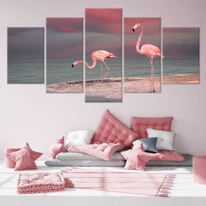 Two Wild Flamingos Wall Art Canvas-Stunning Canvas Prints