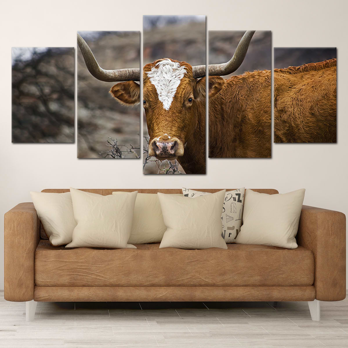 Texas Longhorn Portrait Wall Art Canvas-Stunning Canvas Prints