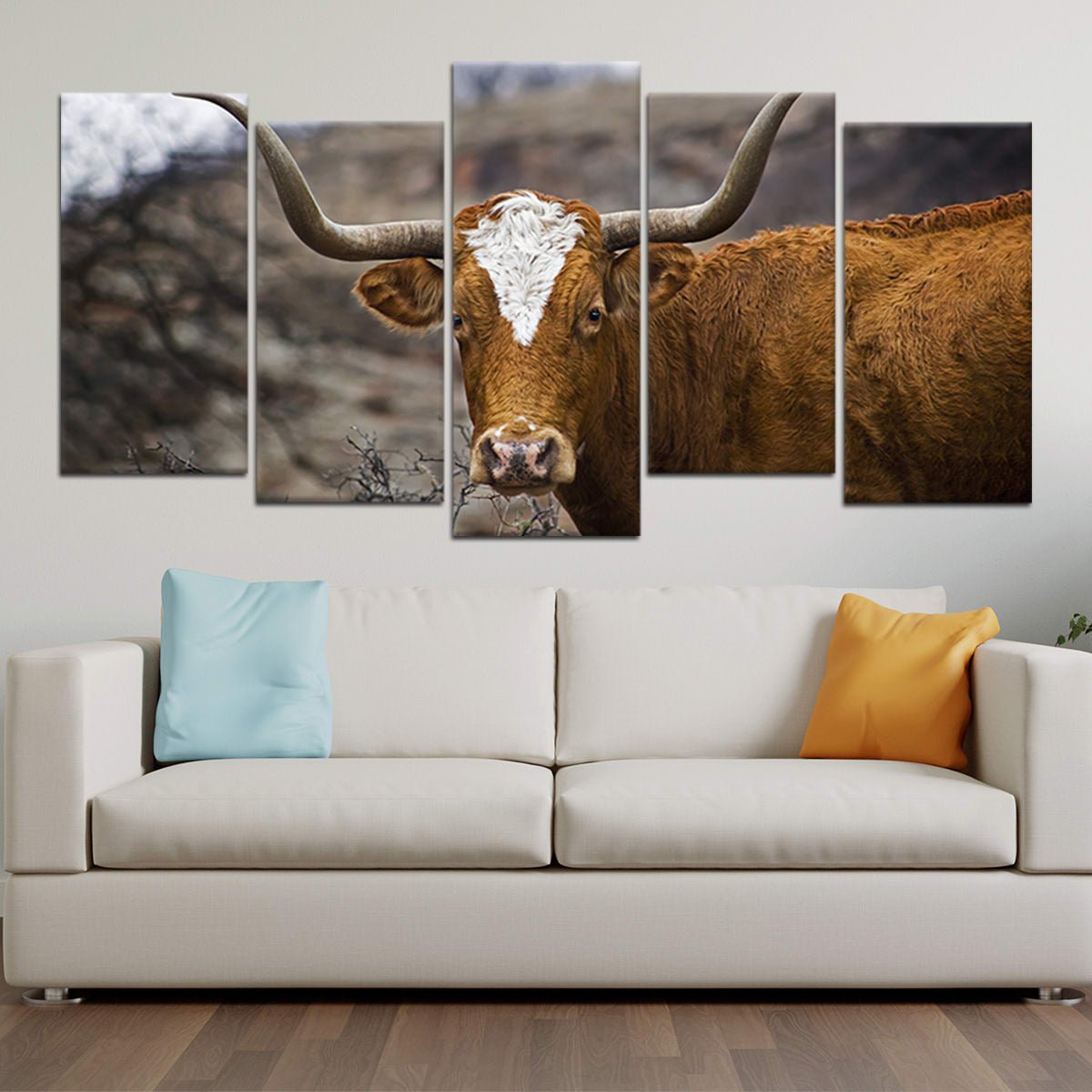 Texas Longhorn Portrait Wall Art Canvas-Stunning Canvas Prints