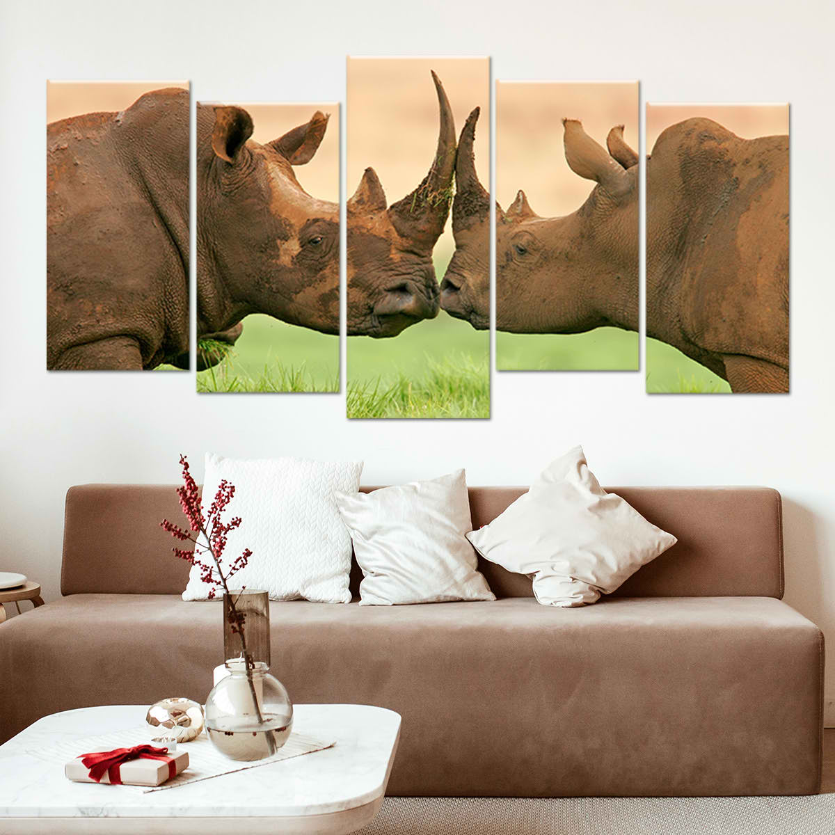 Loving Rhinos Wall Art Canvas-Stunning Canvas Prints