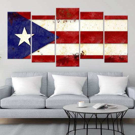 Puerto Rico Flag Wall Art Canvas Print-Stunning Canvas Prints