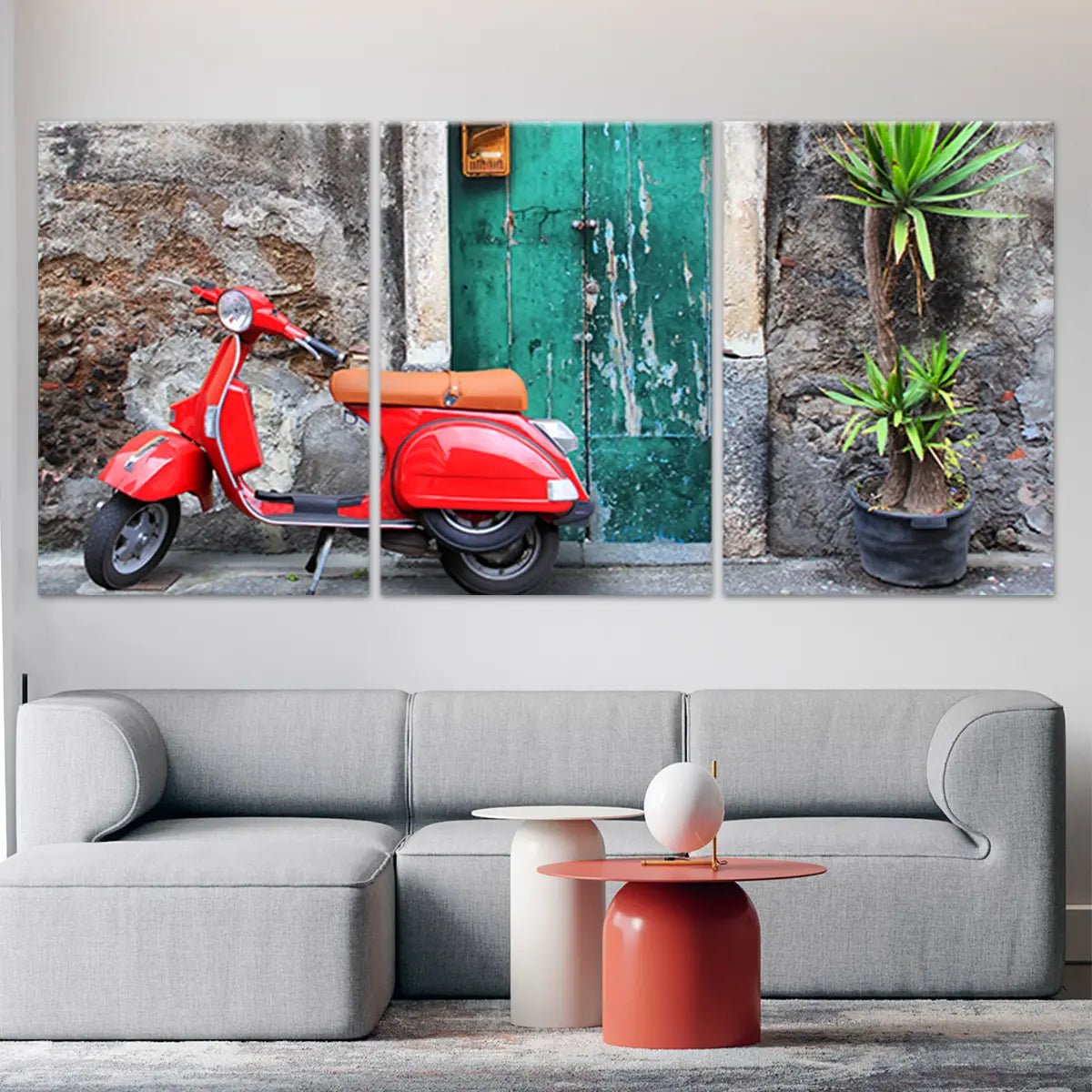 Red Vespa Scooter Wall Art Canvas Print-Stunning Canvas Prints