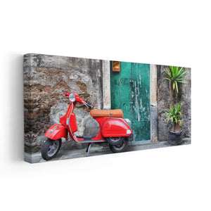 Red Vespa Scooter Wall Art Canvas Print-Stunning Canvas Prints