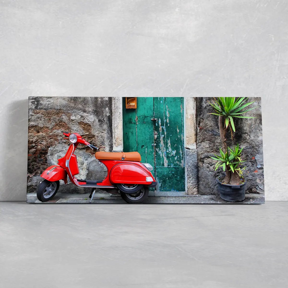 Red Vespa Scooter Wall Art Canvas Print-Stunning Canvas Prints