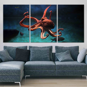 3 piece octopus wall art - Stunning Canvas Prints