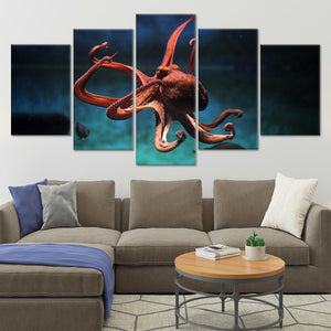 Red Octopus Wall Art Canvas-Stunning Canvas Prints