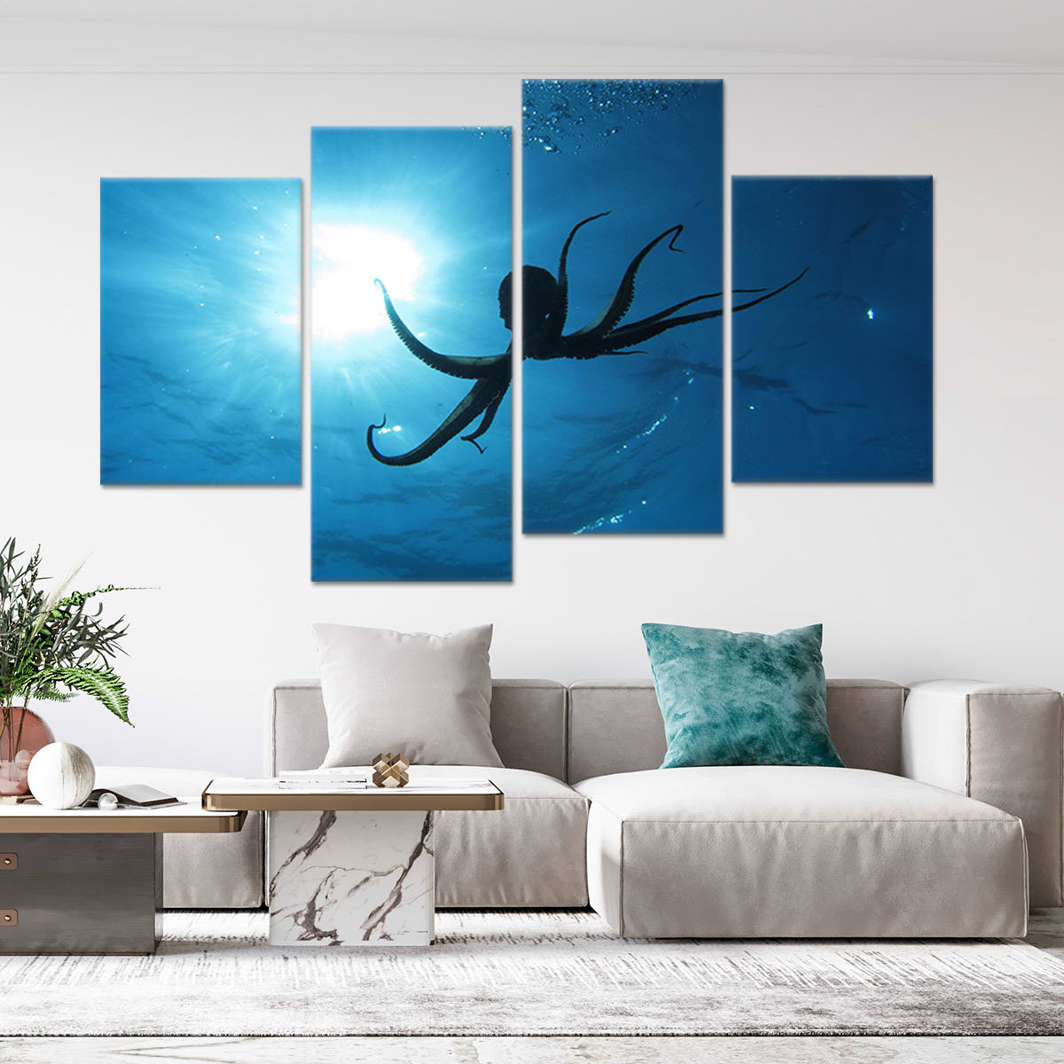 Octopus Silhouette Wall Art Canvas-Stunning Canvas Prints