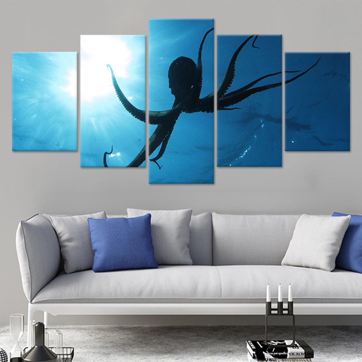 Octopus Silhouette Wall Art Canvas-Stunning Canvas Prints