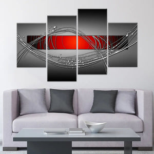 Red and Grey Abstract Wall Art For Living Room-Stunning Canvas Prints