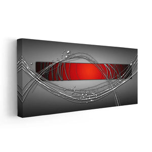 Red and Grey Abstract Wall Art For Living Room-Stunning Canvas Prints