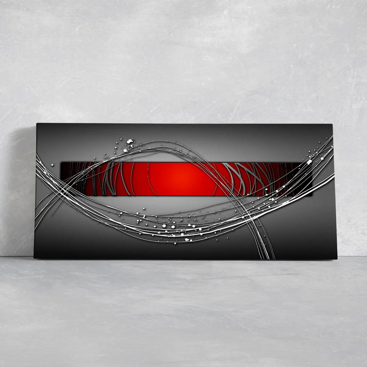 Red and Grey Abstract Wall Art For Living Room-Stunning Canvas Prints