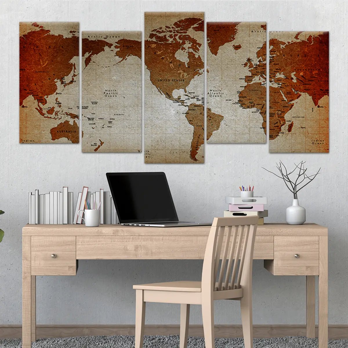 Retro World Map Wall Art Canvas Print-Stunning Canvas Prints