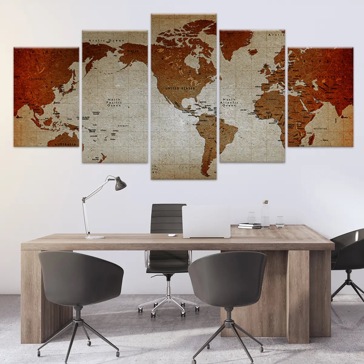 Retro World Map Wall Art Canvas Print-Stunning Canvas Prints