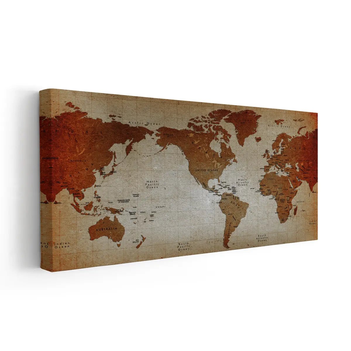 Retro World Map Wall Art Canvas Print-Stunning Canvas Prints