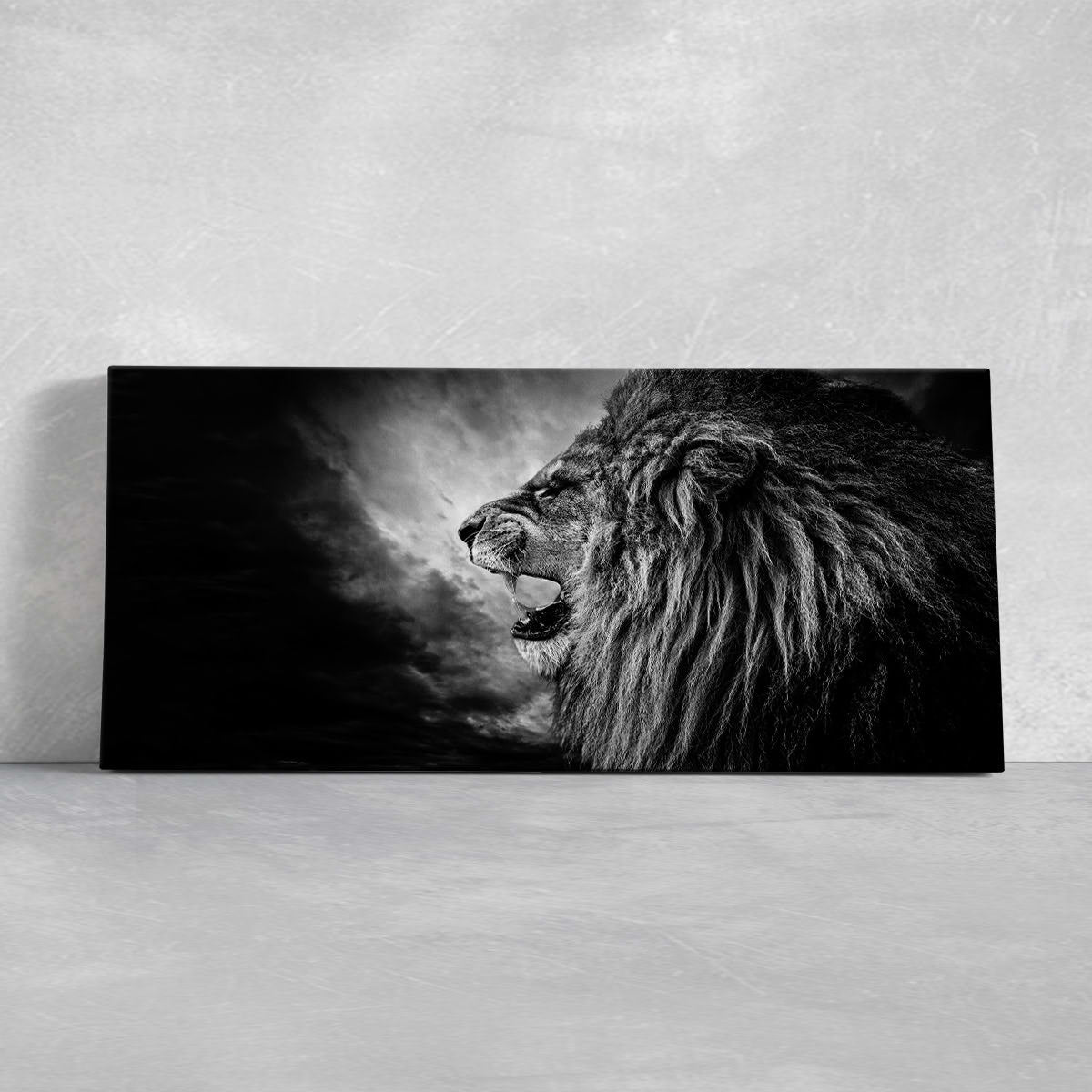 Black And White Roaring Lion Wall Art Canvas-Stunning Canvas Prints