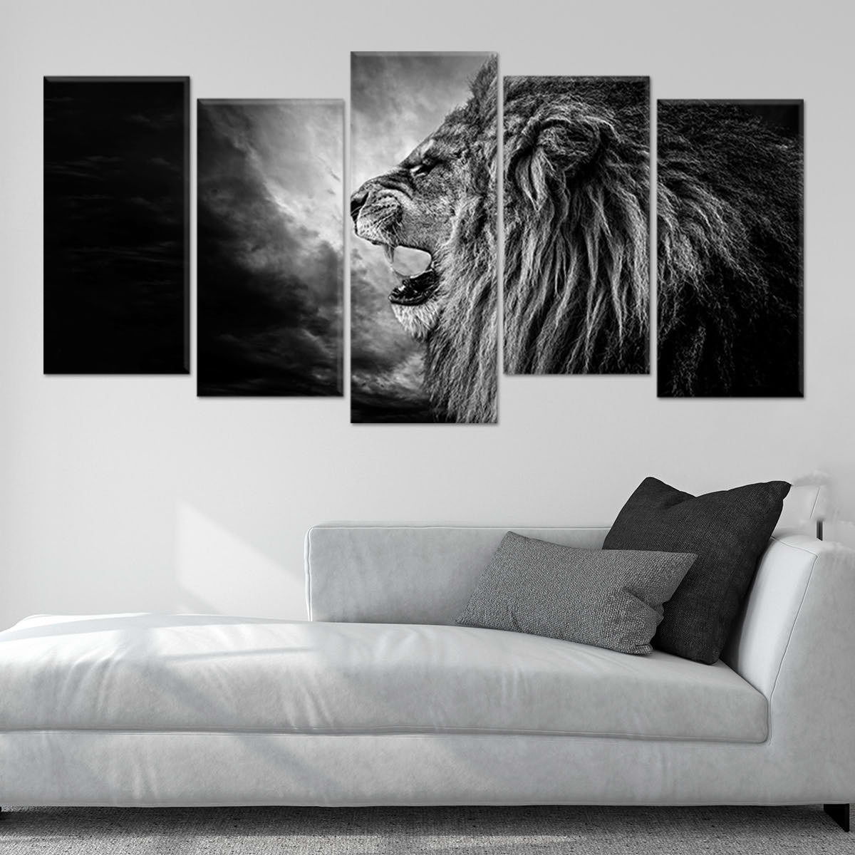 Black And White Roaring Lion Wall Art Canvas-Stunning Canvas Prints