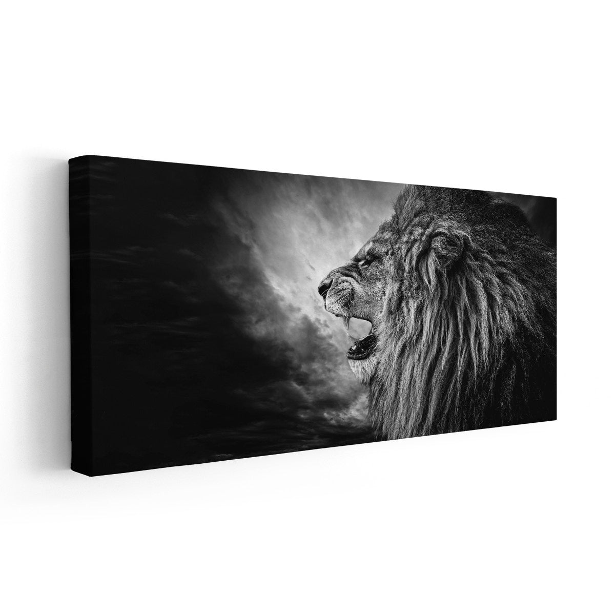 Black And White Roaring Lion Wall Art Canvas-Stunning Canvas Prints