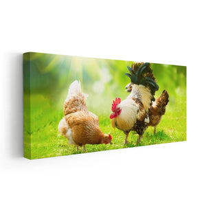 Rooster And Chicken Wall Art Canvas-Stunning Canvas Prints