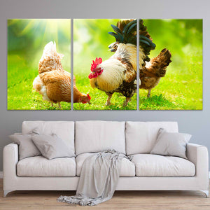 Rooster And Chicken Wall Art Canvas-Stunning Canvas Prints