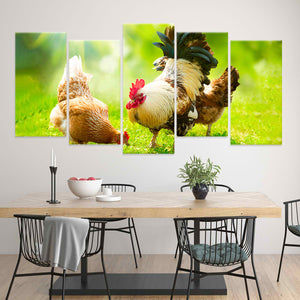 Rooster And Chicken Wall Art Canvas-Stunning Canvas Prints